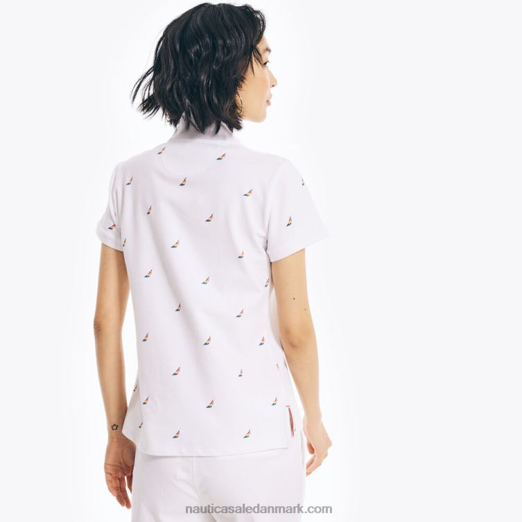 pride polo med split-hals lyse hvid Nautica PZ4T487 Kvinder
