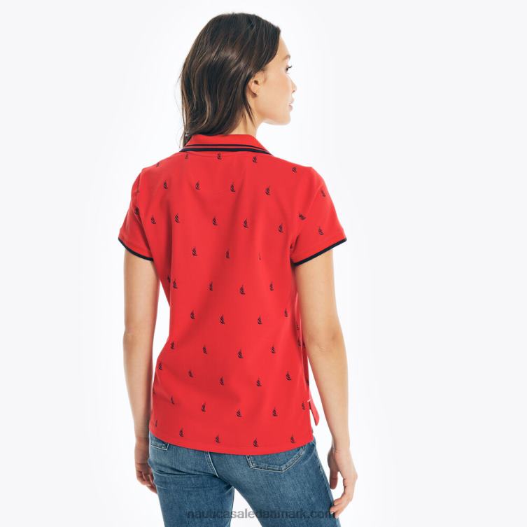 printet polo med splithals tomales rød Nautica PZ4T763 Kvinder