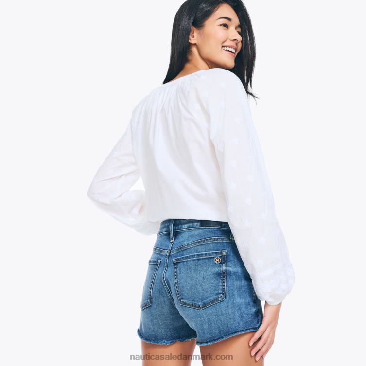 3,5\" jeans co. bæredygtigt udformet mellemhøj flosset ægte flex short blomme classico Nautica PZ4T904 Kvinder