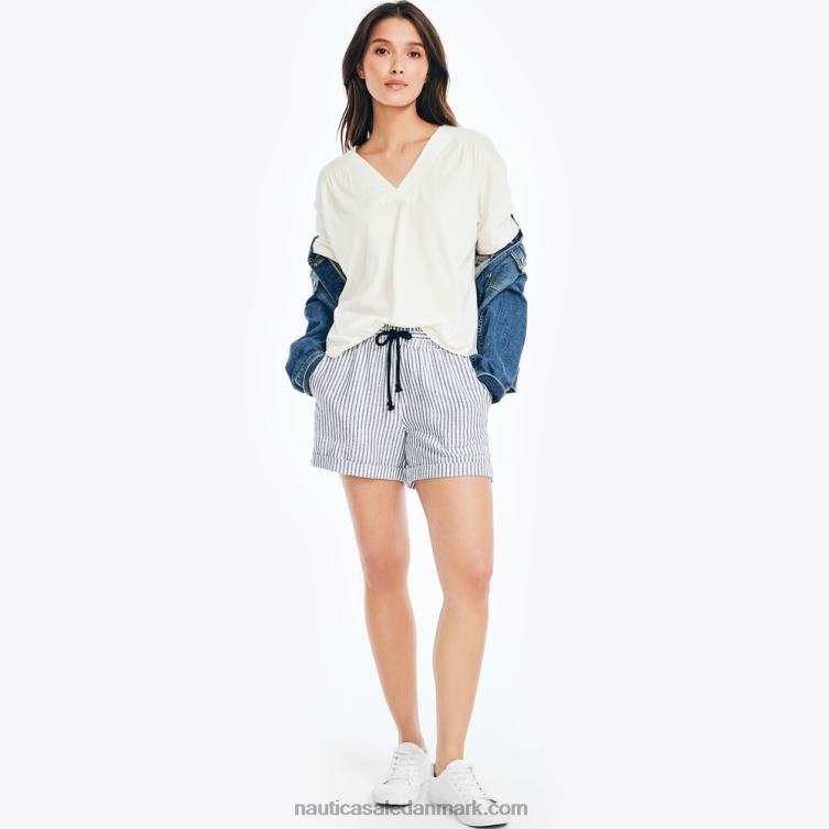 4,5\" bæredygtigt udformet pull-on stribet short stjerneblå lyng Nautica PZ4T766 Kvinder