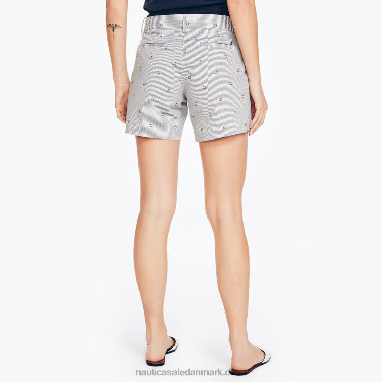 6\" stræk-twill printet kort lyse hvid Nautica PZ4T958 Kvinder