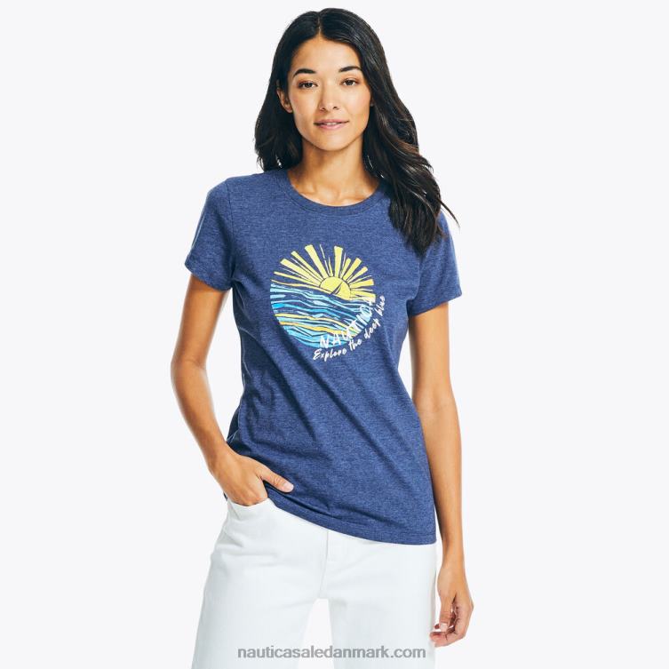bæredygtigt udformet beach days puff grafisk t-shirt rullende flodvask Nautica PZ4T991 Kvinder