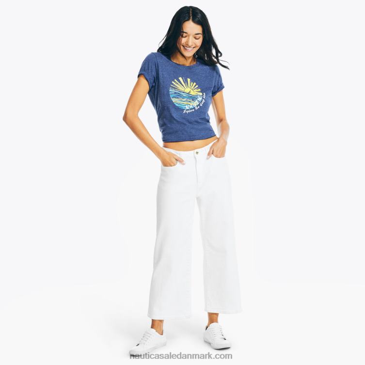 bæredygtigt udformet beach days puff grafisk t-shirt rullende flodvask Nautica PZ4T991 Kvinder