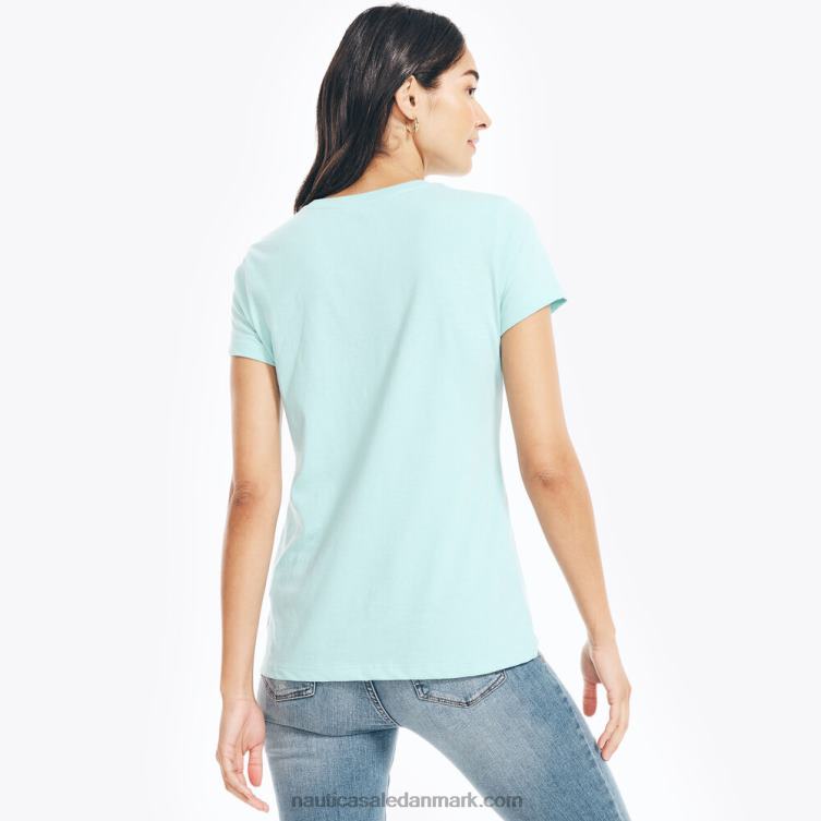 bæredygtigt udformet broderet blomstret logo grafisk t-shirt let tidevandsvask Nautica PZ4T1024 Kvinder