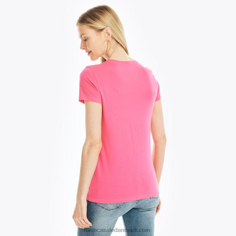 bæredygtigt udformet floral folie logo grafisk t-shirt cabana pink Nautica PZ4T795 Kvinder