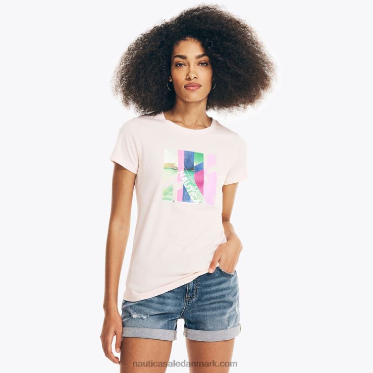 bæredygtigt udformet hav fotofolie grafisk t-shirt sløjfe bordeaux Nautica PZ4T867 Kvinder