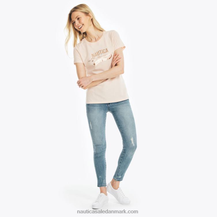 bæredygtigt udformet heritage folie logo t-shirt sløjfe bordeaux Nautica PZ4T937 Kvinder