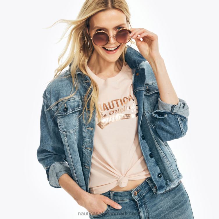 bæredygtigt udformet heritage folie logo t-shirt sløjfe bordeaux Nautica PZ4T937 Kvinder