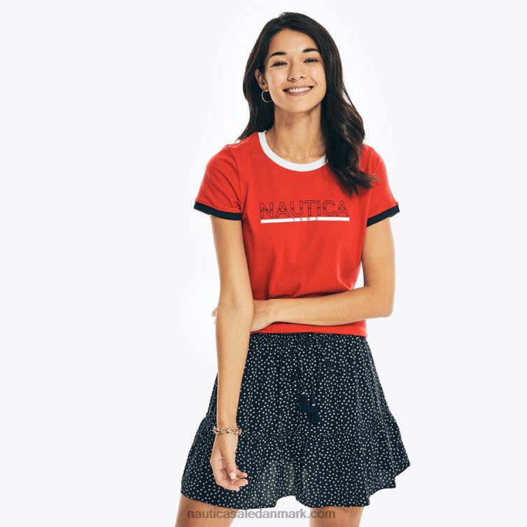 bæredygtigt udformet logo grafisk t-shirt tomales rød Nautica PZ4T932 Kvinder