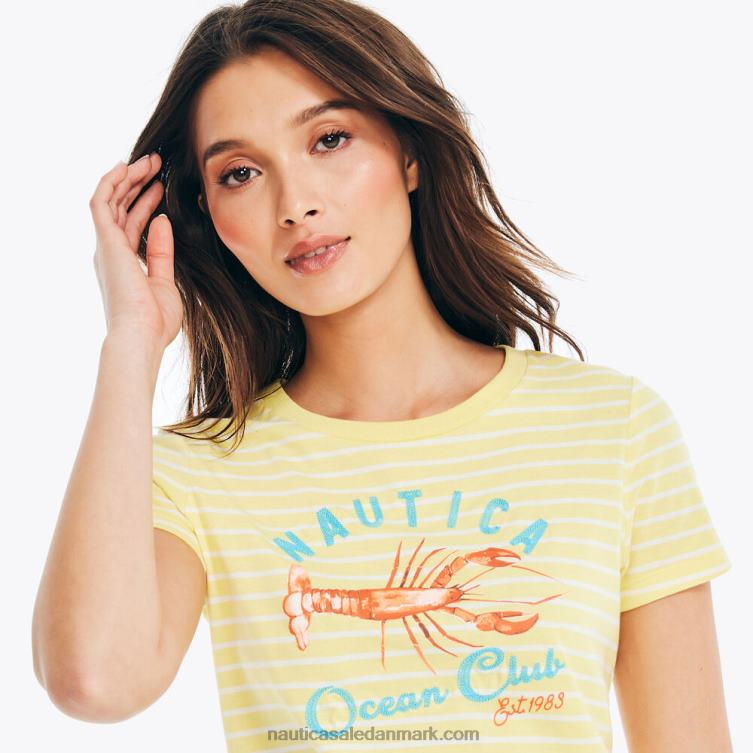 bæredygtigt udformet ocean club grafisk t-shirt fransk vanilje Nautica PZ4T944 Kvinder