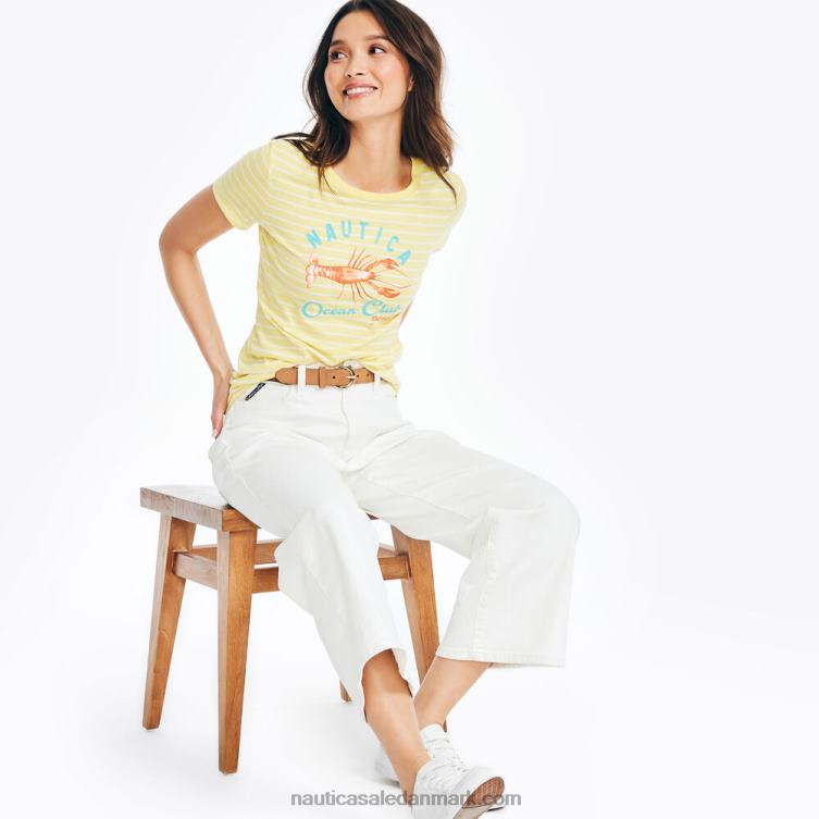 bæredygtigt udformet ocean club grafisk t-shirt fransk vanilje Nautica PZ4T944 Kvinder