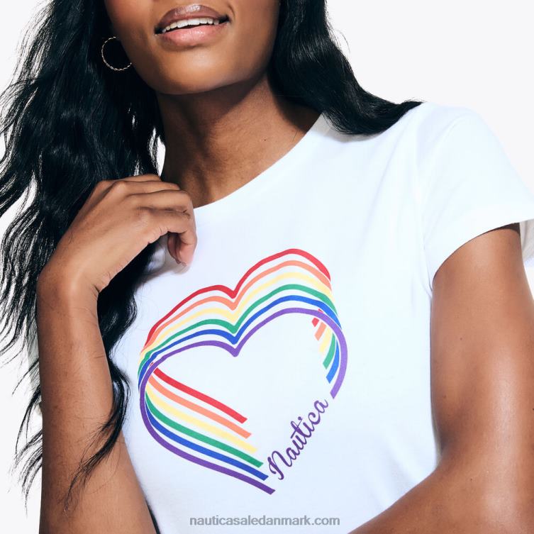 bæredygtigt udformet pride logo t-shirt lyse hvid Nautica PZ4T128 Kvinder
