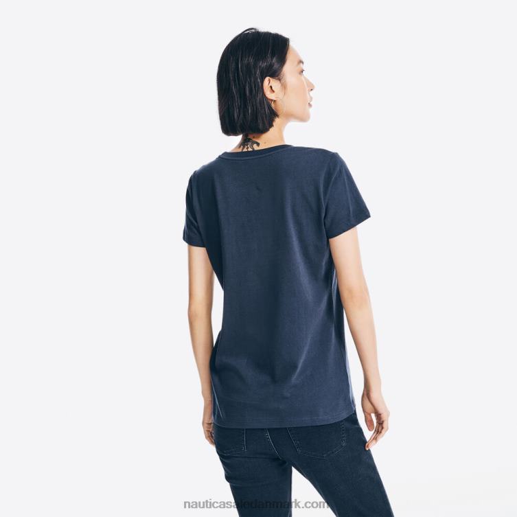blomstret logo grafisk t-shirt stjerneblå lyng Nautica PZ4T998 Kvinder