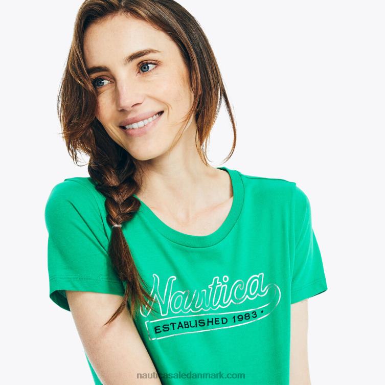 folie logo grafisk t-shirt grønmynte Nautica PZ4T988 Kvinder