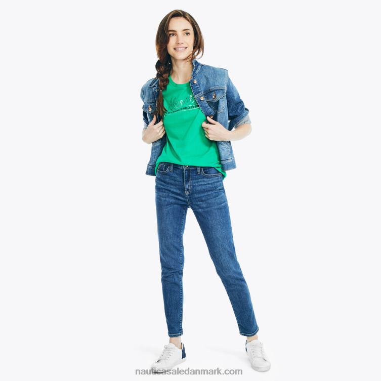 folie logo grafisk t-shirt grønmynte Nautica PZ4T988 Kvinder