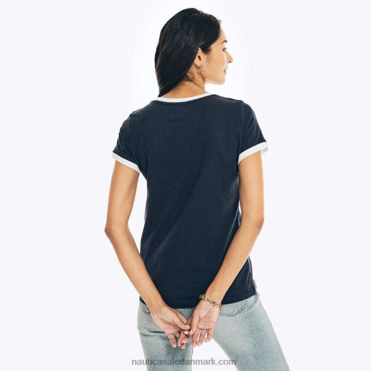 folie logo grafisk t-shirt stjerneblå lyng Nautica PZ4T1002 Kvinder