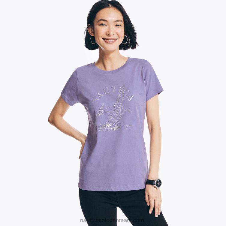 glitter sejlbåd grafisk t-shirt havviolet Nautica PZ4T995 Kvinder