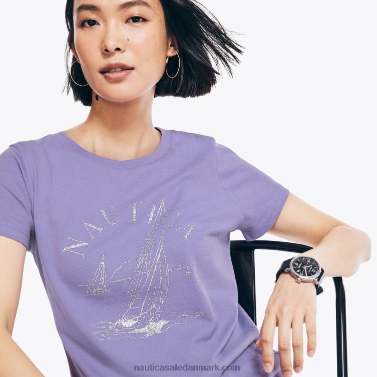 glitter sejlbåd grafisk t-shirt havviolet Nautica PZ4T995 Kvinder
