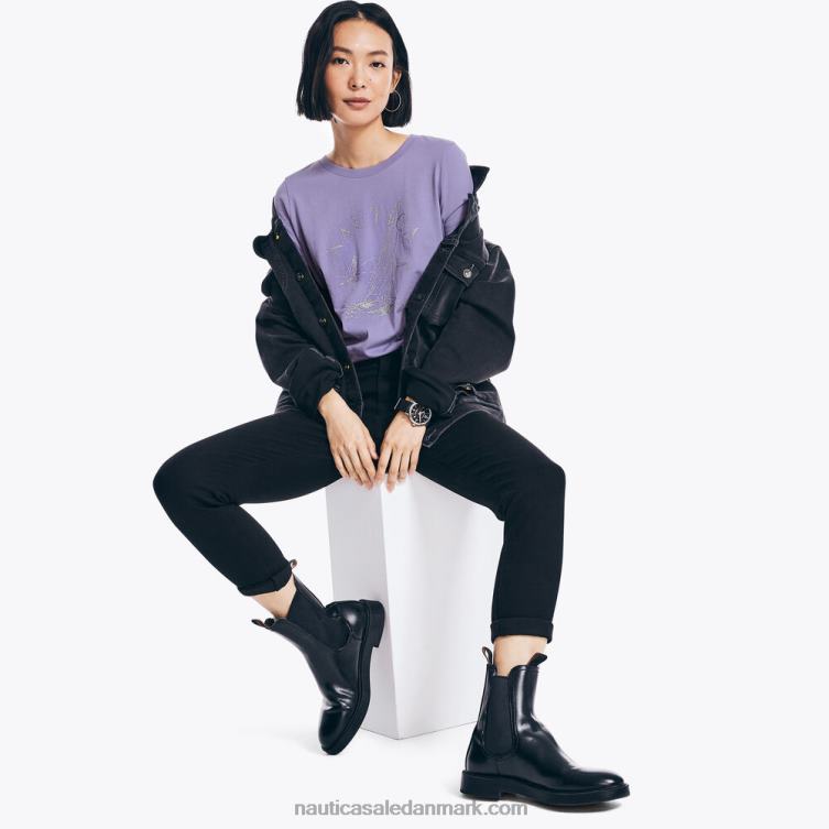 glitter sejlbåd grafisk t-shirt havviolet Nautica PZ4T995 Kvinder