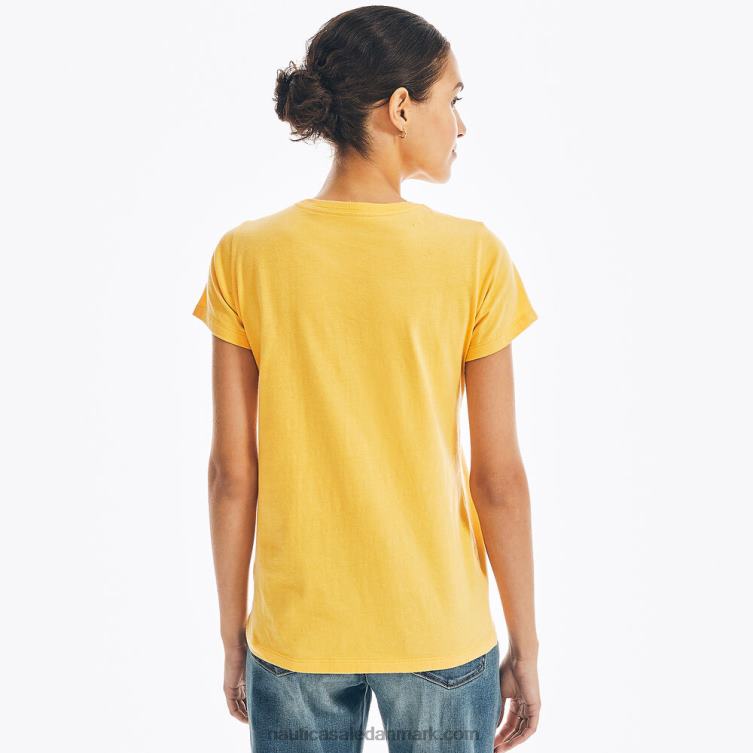 grafisk t-shirt med bryststriber gylden abrikos Nautica PZ4T1008 Kvinder