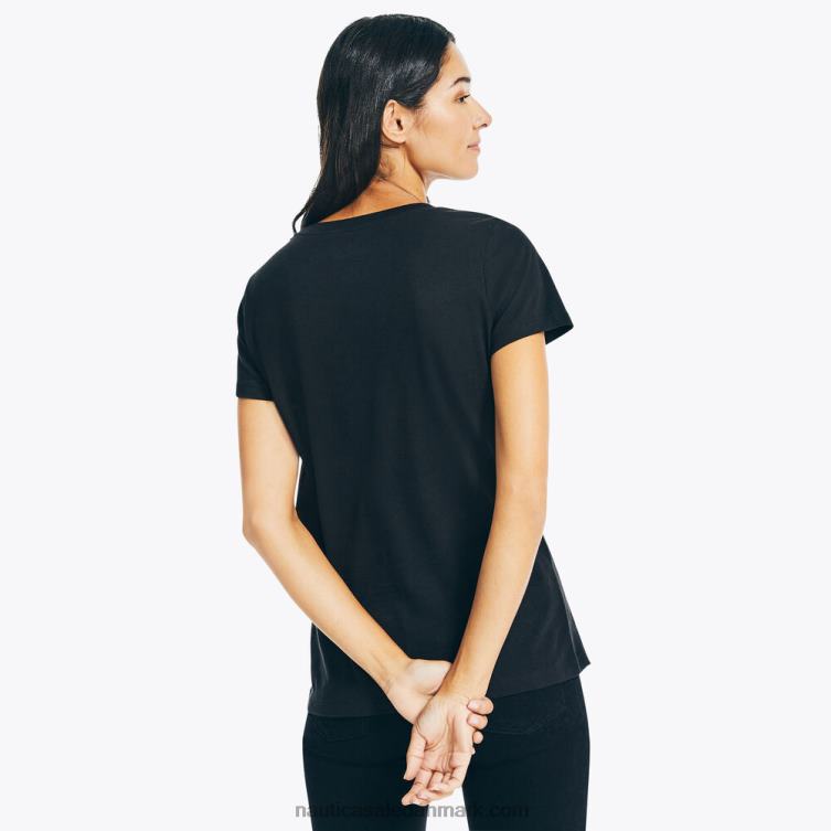 hjertepust grafisk t-shirt ægte sort Nautica PZ4T749 Kvinder