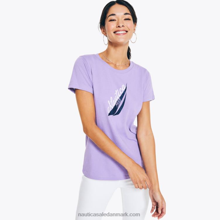 j-class glitter puff logo grafisk t-shirt havviolet Nautica PZ4T1029 Kvinder