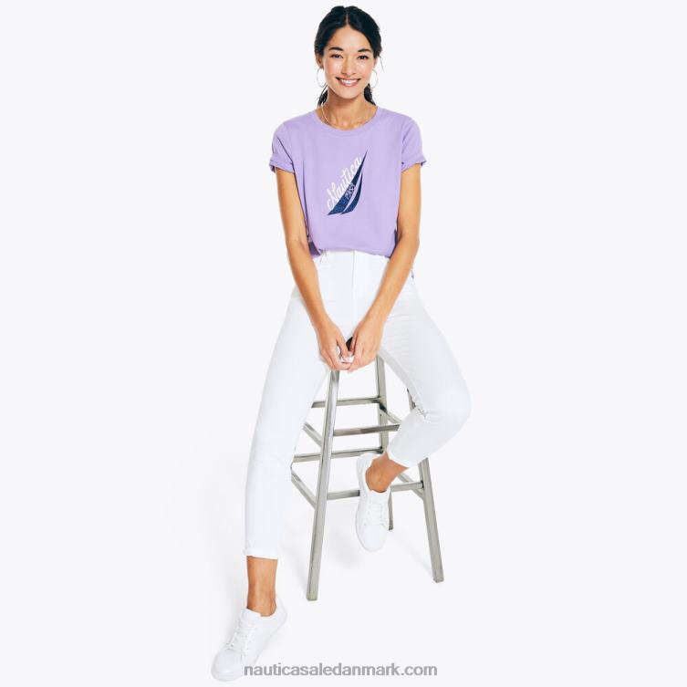 j-class glitter puff logo grafisk t-shirt havviolet Nautica PZ4T1029 Kvinder
