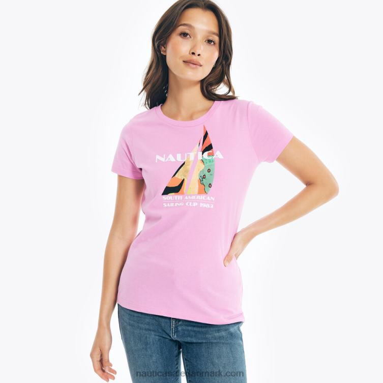 j-class logo grafisk t-shirt elektrisk lilla Nautica PZ4T808 Kvinder