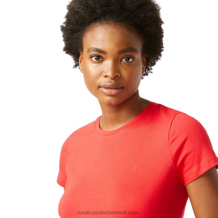 solid t-shirt med rund hals tomales rød Nautica PZ4T1042 Kvinder