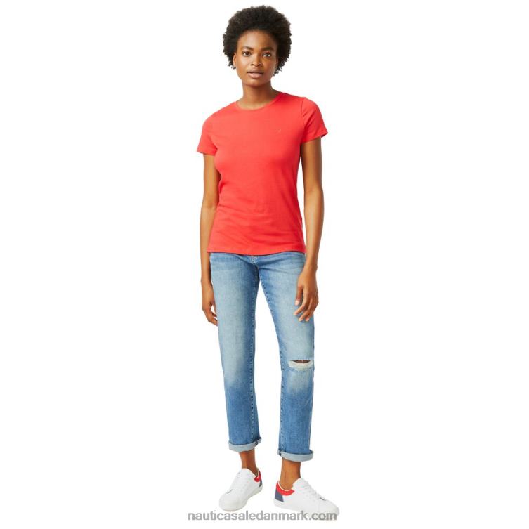 solid t-shirt med rund hals tomales rød Nautica PZ4T1042 Kvinder