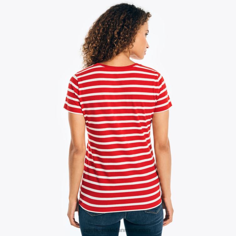 stribet t-shirt med rund hals tomales rød Nautica PZ4T772 Kvinder