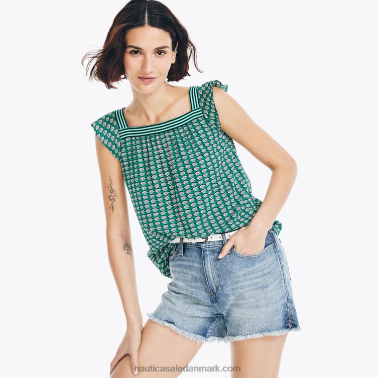 bæredygtigt udformet top med firkantet hals med print ægte sort Nautica PZ4T1003 Kvinder