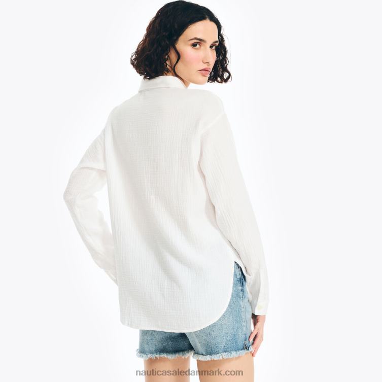 solid kæreste skjorte lyse hvid Nautica PZ4T997 Kvinder