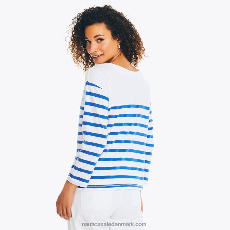 stribet langærmet top stjerne safir Nautica PZ4T827 Kvinder