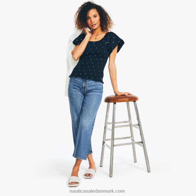 top med prikket smock stjerneblå lyng Nautica PZ4T979 Kvinder
