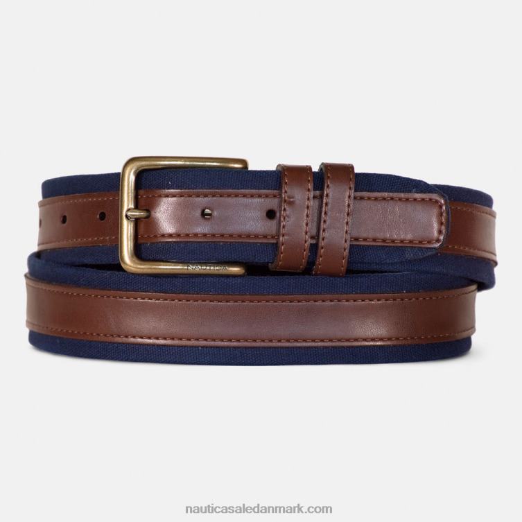 bælte med kunstlæder brun sten Nautica PZ4T131 Mænd