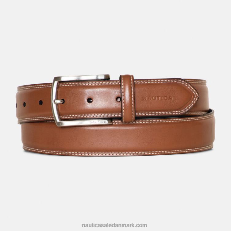 dobbeltstiks læderbælte brun sten Nautica PZ4T121 Mænd