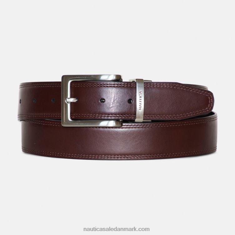 vendbart læderbælte ægte sort Nautica PZ4T545 Mænd