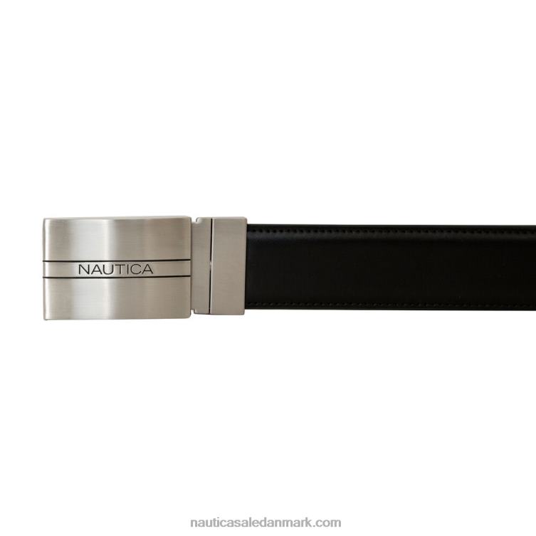 vendbart læderbælte trækul Nautica PZ4T167 Mænd