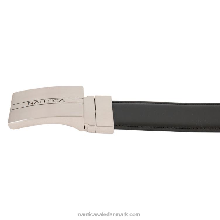 vendbart læderbælte trækul Nautica PZ4T167 Mænd