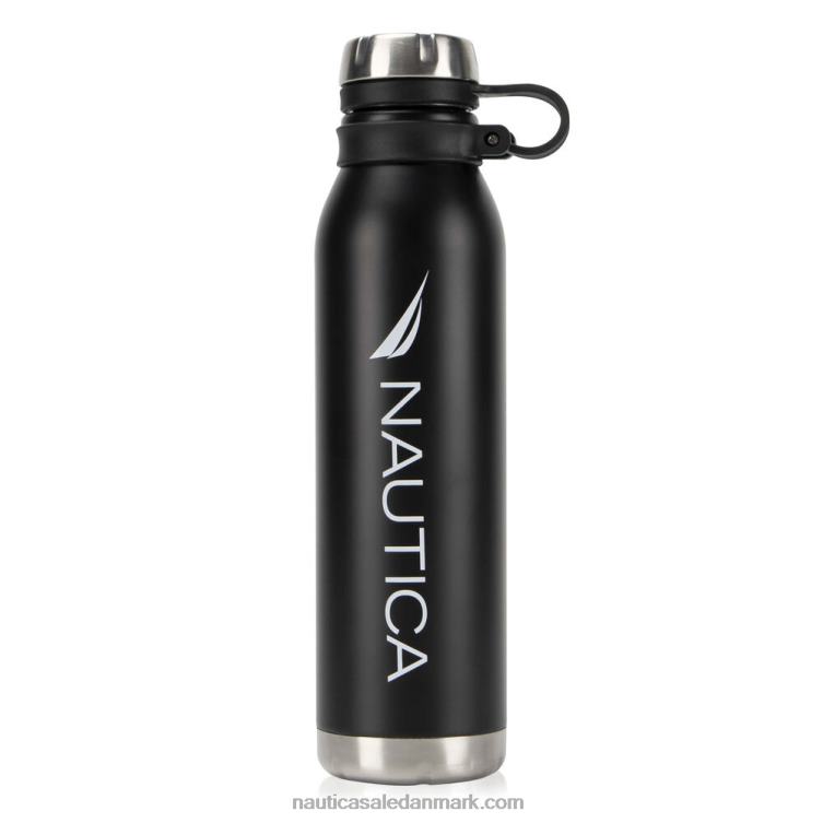 logo dobbeltvægget vandflaske i rustfrit stål ægte sort Nautica PZ4T915 Mænd