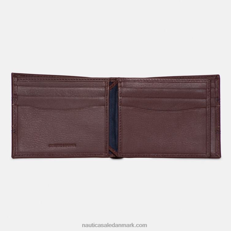 bifold pung i læder brun sten Nautica PZ4T228 Mænd