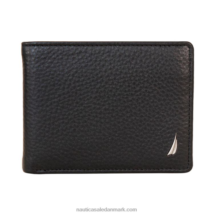 ekstra kapacitet læder pung sort Nautica PZ4T239 Mænd