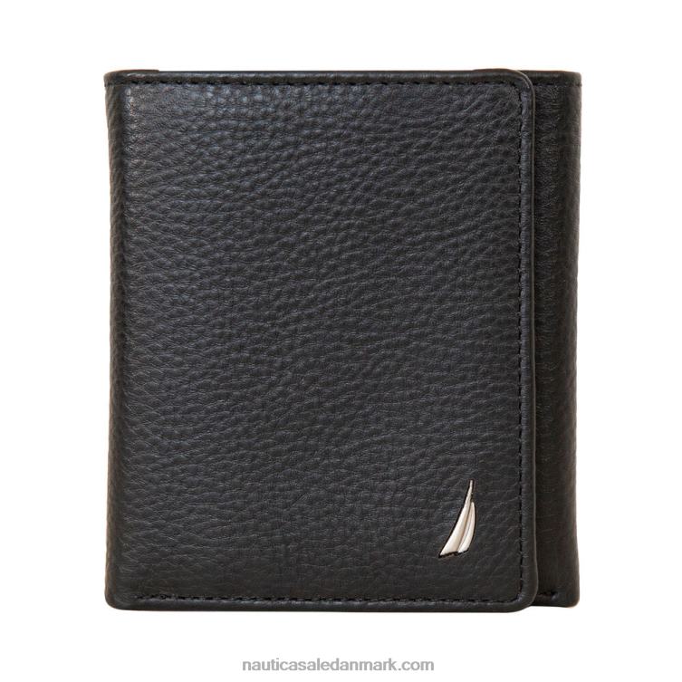 ekstra kapacitet læder trefoldet passcase pung sort Nautica PZ4T268 Mænd