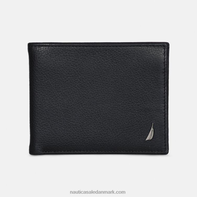læder billfold pung ægte sort Nautica PZ4T206 Mænd