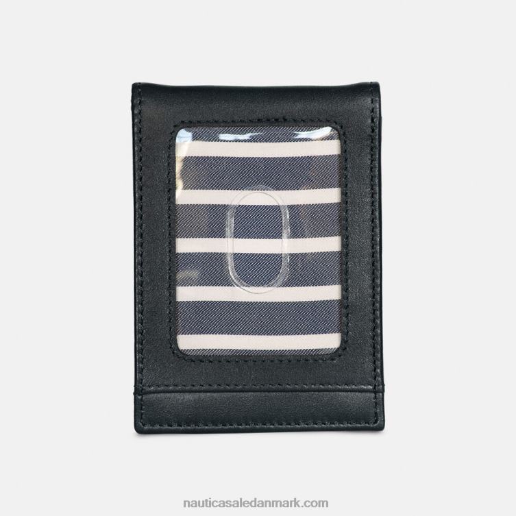 læder pung foran ægte sort Nautica PZ4T333 Mænd