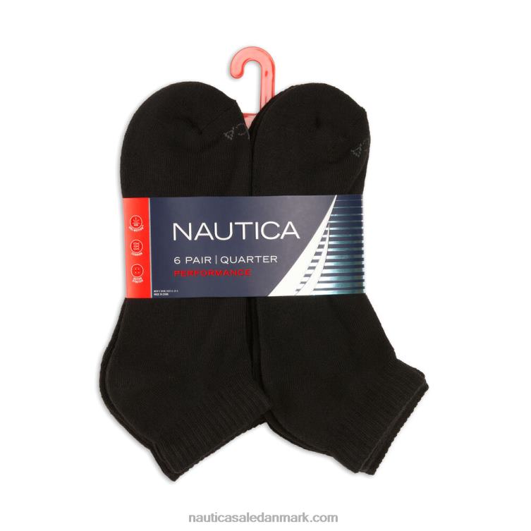 atletic core quarter sokker 6-pack sort Nautica PZ4T110 Mænd