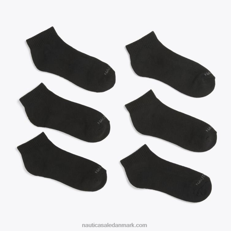 atletic core quarter sokker 6-pack sort Nautica PZ4T110 Mænd