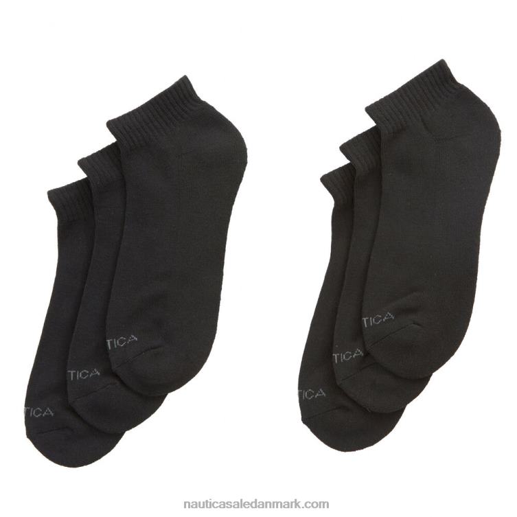 atletic core quarter sokker 6-pack sort Nautica PZ4T59 Mænd