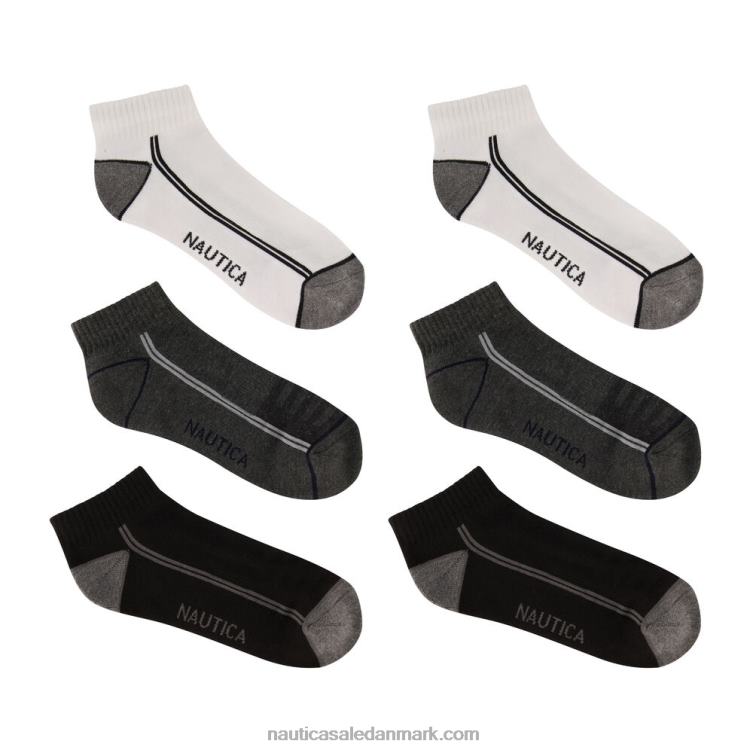 atletisk logo quarter sokker 6-pak sort onyx Nautica PZ4T194 Mænd